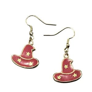 🔴Handmade Pink Witch Earrings